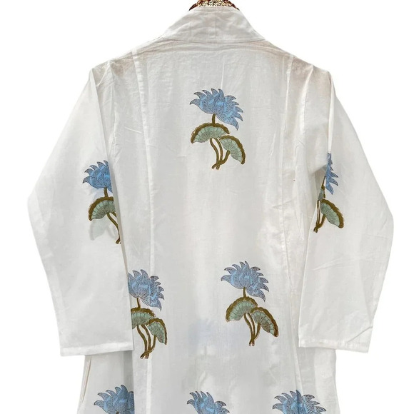 Cotton Hand Block Print Floral Maxi Dress - Picture 6 of 6